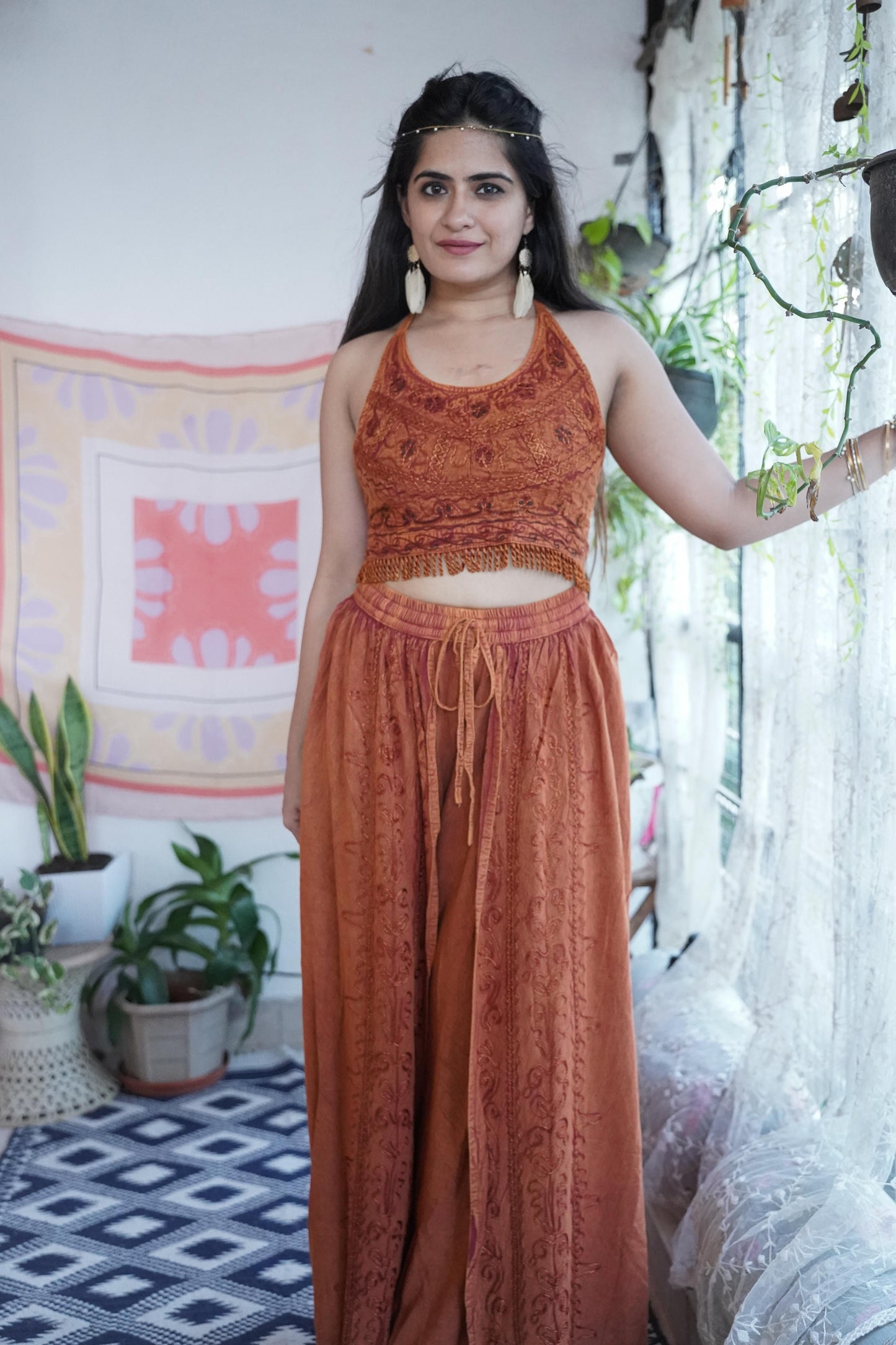 Mastani High Slit Wide Flared Palazzo