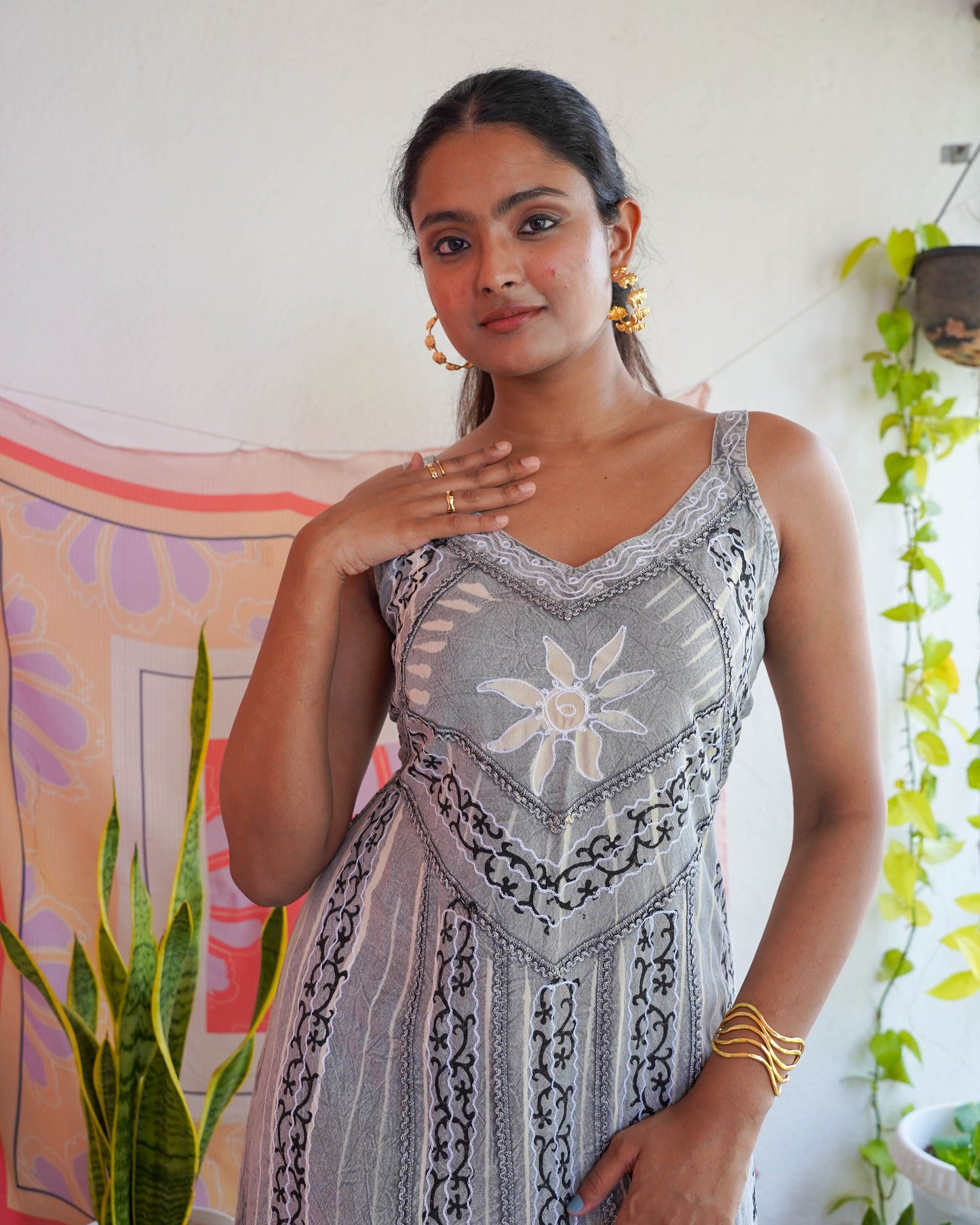 Leher Printed Dress