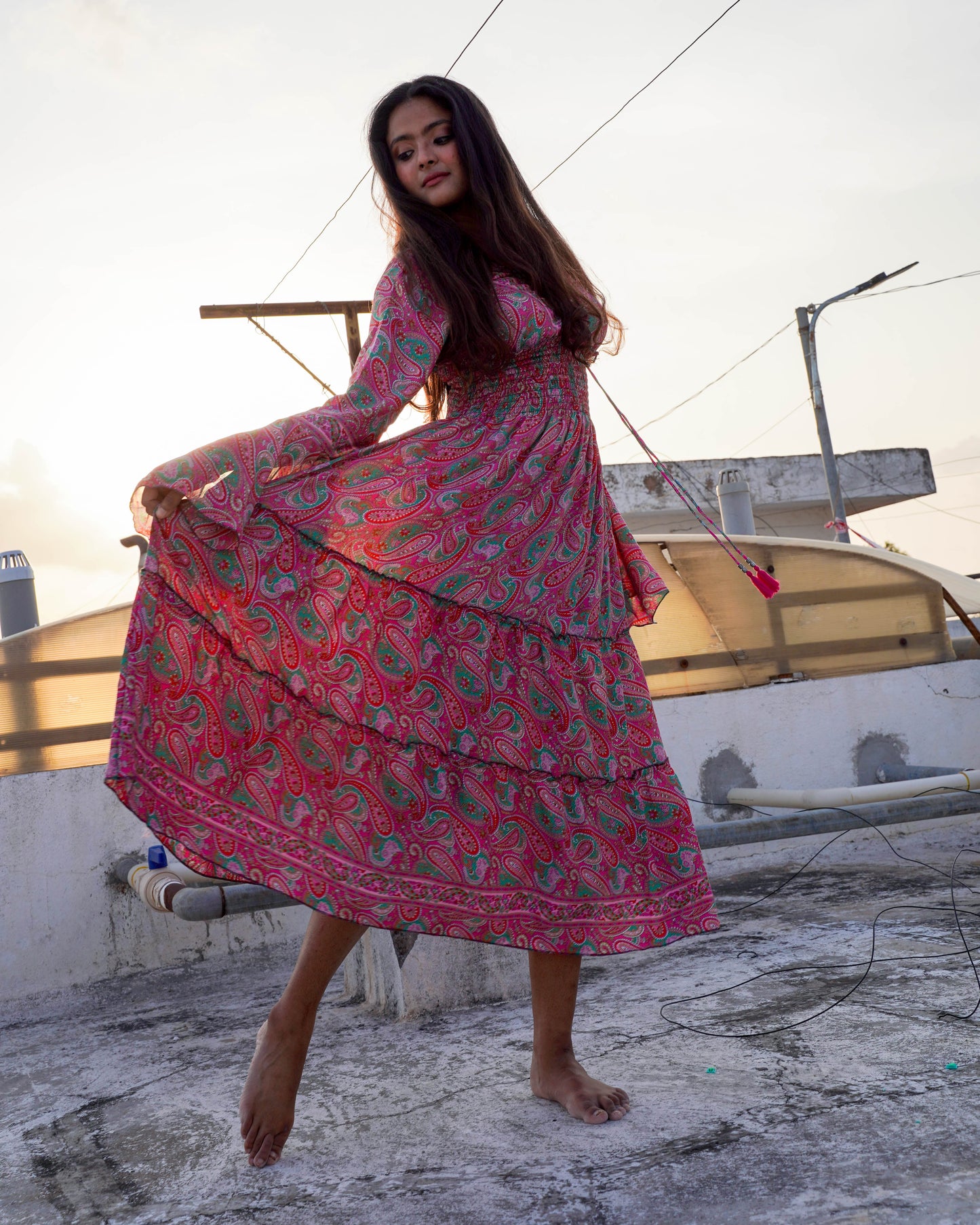 Athena 3/4th Flowy Dress