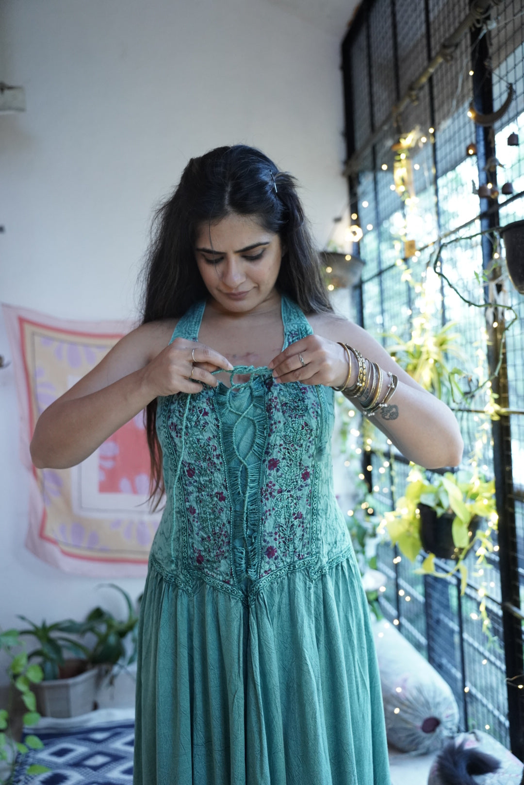 Mood Mandala Teal Kashmira Dress