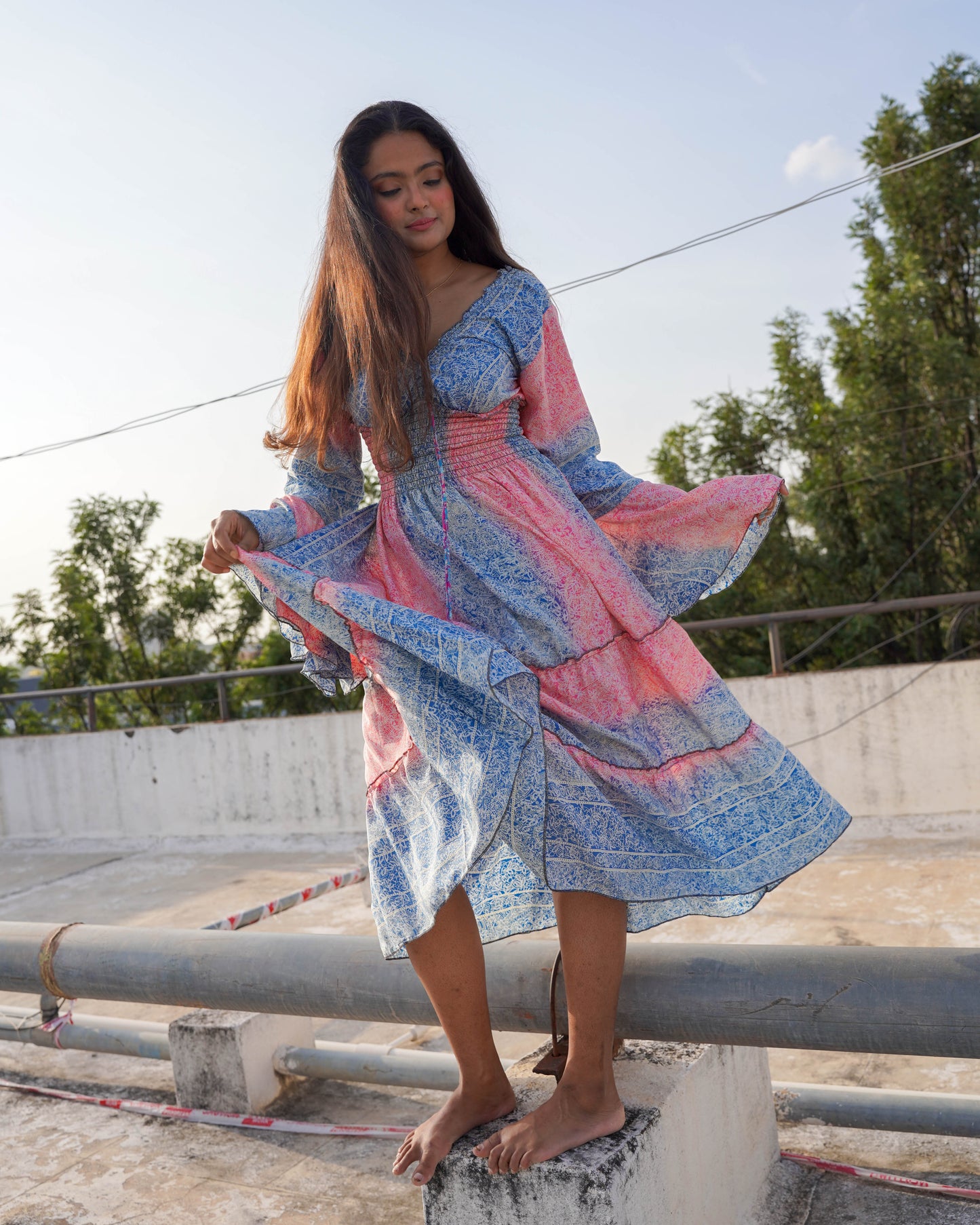 Athena 3/4th Flowy Dress