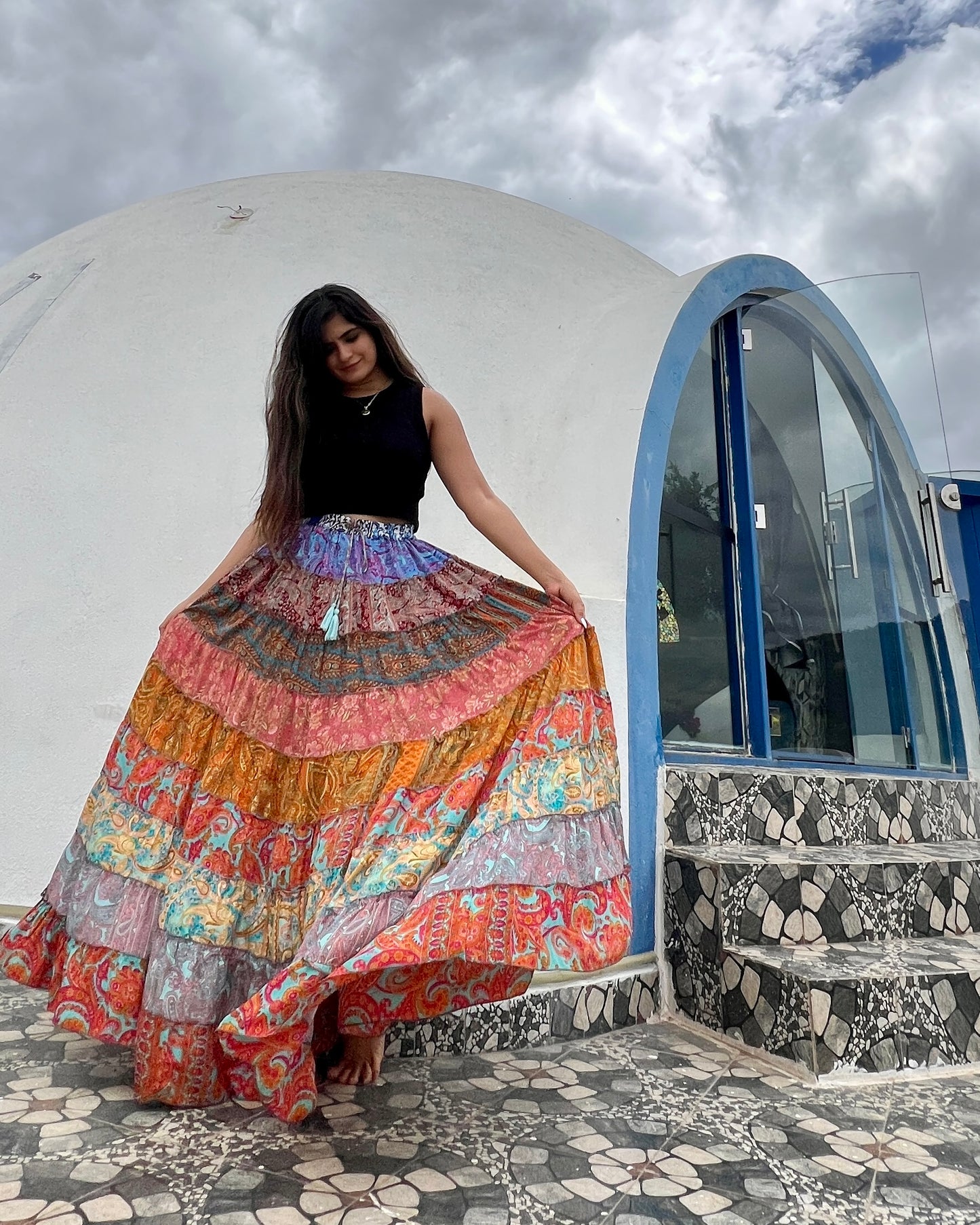 Aarya MultiColored Hippie Skirt