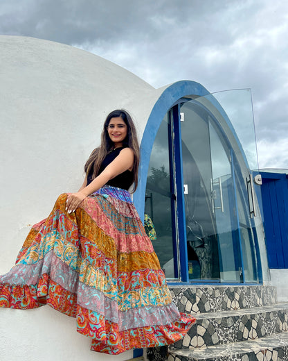 Aarya MultiColored Hippie Skirt
