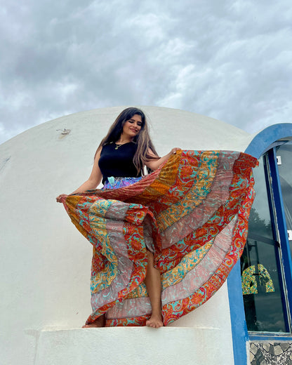 Aarya MultiColored Hippie Skirt