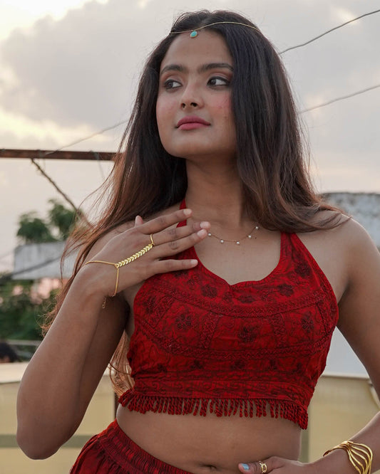 Bella Ring + Leafy Wrist Band Set