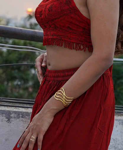 Kaira Bracelet – Handcrafted Brass Statement Cuff