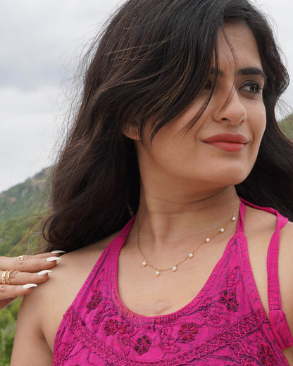 Isis – Pearl Droplet Stainless Steel Necklace