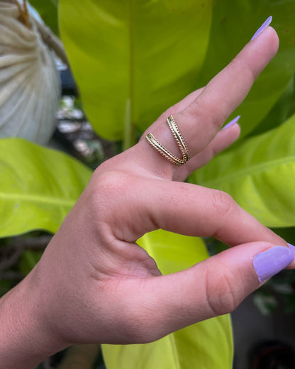 Cleo Ring – Dual Wrap Stainless Steel Ring (Anti-Tarnish)