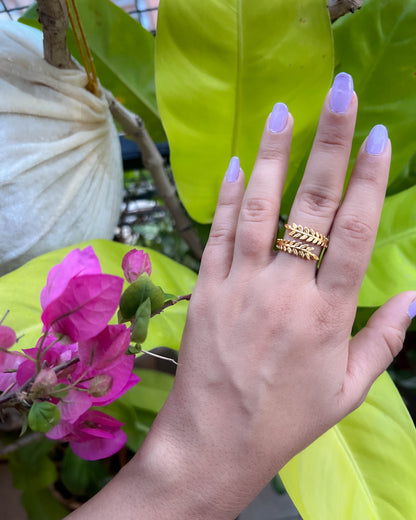 Flora Ring – Leaf Stainless Steel Ring (Anti-Tarnish)