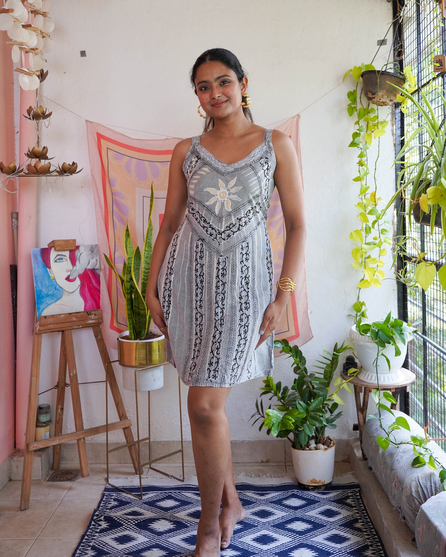 Leher Printed Dress