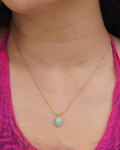 Nyx – Sea Blue Stone Pendant Necklace